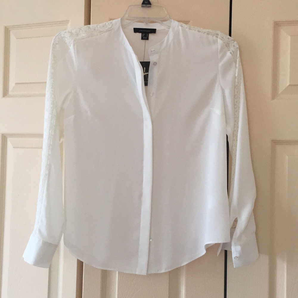 White blouse with lace detail
